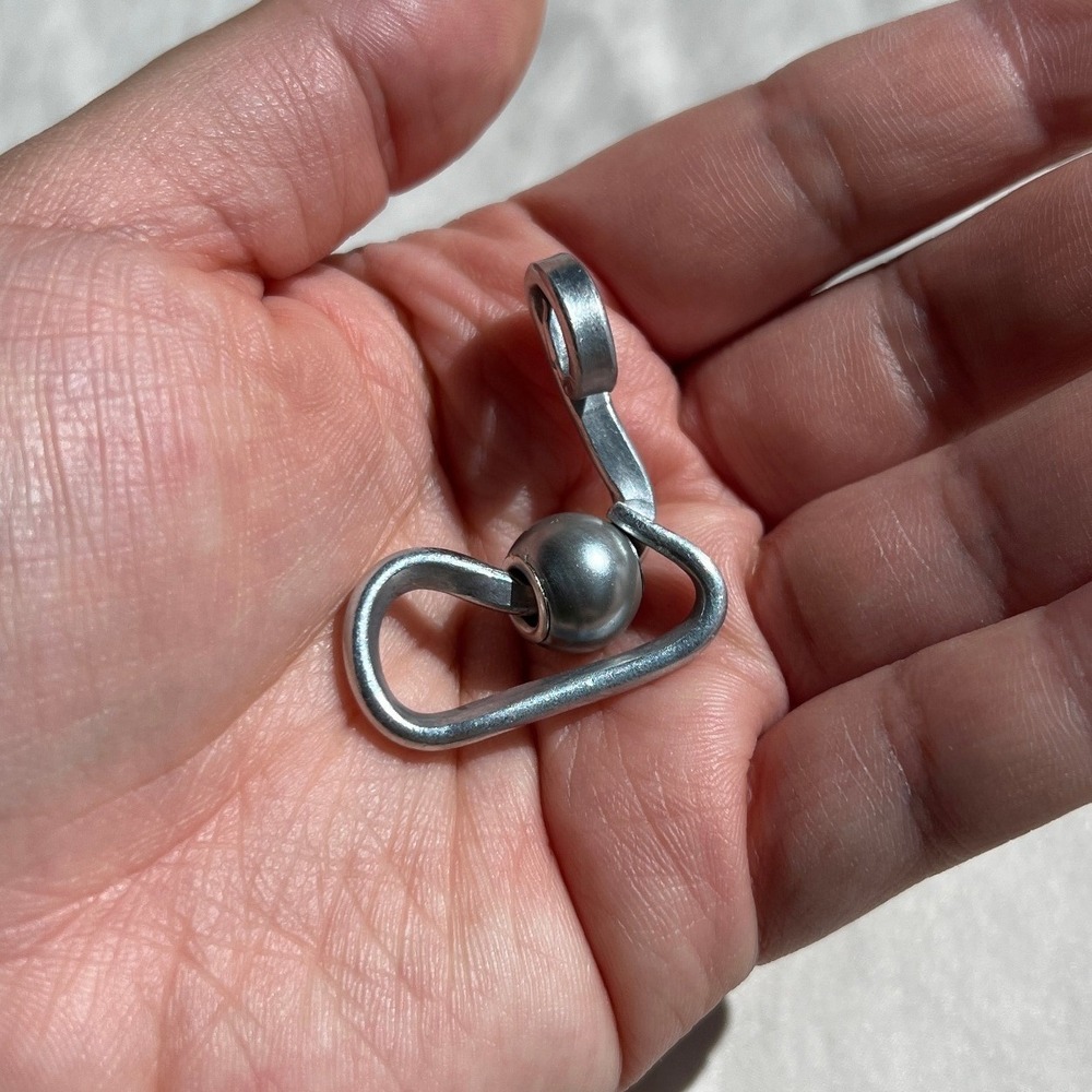 Industrial Silver/Gray Metal Pendant OS Post-Apocalyptic Minimalist Utilitarian